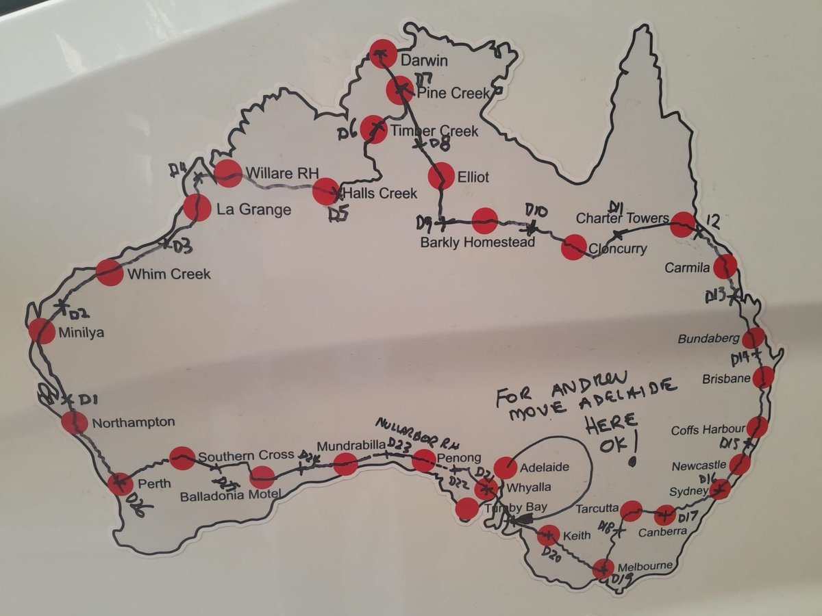 TocevaRacing's tweet image. Day 26 ✅ 13600km - First electric truck around Australia 

Charging stops at Southern Cross, Merridin and one side of road as the DC at Merridin did not have power

Final charge at CD Dodd in Forrestfield

Follow the journey here! 🔗 web.v2track.com/public.aspx?su…
