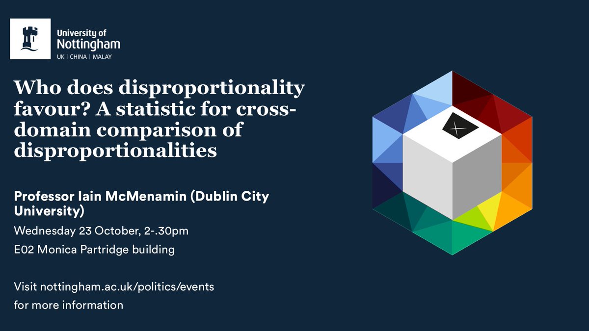 Who Does Disproportionality Favour? A Statistic for Cross-domain Comparison of Disproportionalities

Join the Research Centre for the Study of Parties and Democracy on Weds 23 Oct for the first speaker series seminar with <a href="/imcmenamin/">Iain McMenamin</a>

More details here ➡️ tinyurl.com/49366rvx