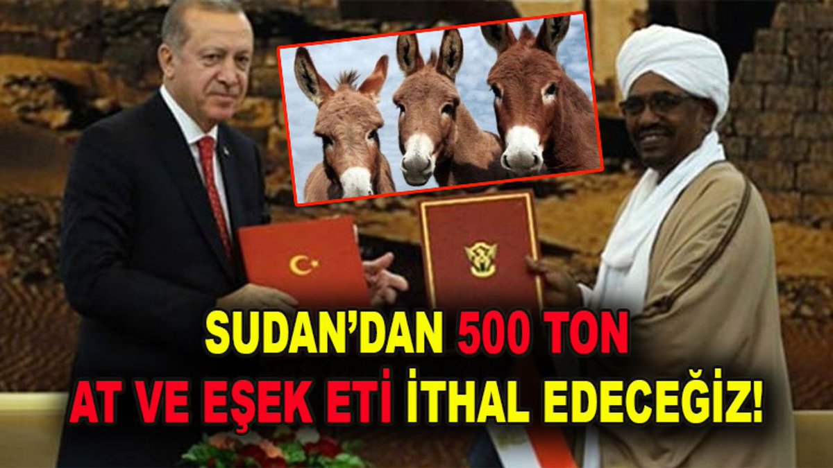 Şimdi ben merak ediyorum AKP hükümeti buna neden ihtiyaç duydu? Canları at, eşek, domuz eti mi çekiyor? Böyle bir talep mi geldi? Geldiyse kimden geldi?

Milletimizin at, eşek, domuz eti yeme talebi yok, Sudan’da kim para kazanıyor, kim talep ediyor da bu anlaşmaya imza attılar?