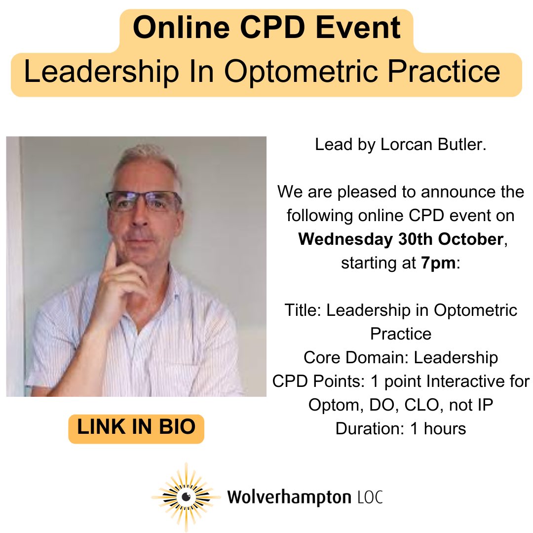 🚨 CPD ALERT 🚨 

Book now using link in bio 🙌

#Optometry #Local #Optom #EyeHealth #Education #Community #Eyes #Professionals #LocalSupport #LeadingTheWay