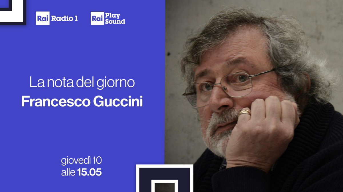 Rai Radio1 (@radio1rai) on Twitter photo 🎵 A #LaNotaDelGiorno con <a href="/johnvignola/">John Vignola</a> oggi #10ottobre c’è @GucciniOfficial
🎧 Ascolta #LNDG dalle 15 su #Radio1 e <a href="/raiplaysound/">RaiPlay Sound</a>
👉 raiplaysound.it/radio1 🎵 A #LaNotaDelGiorno con <a href="/johnvignola/">John Vignola</a> oggi #10ottobre c’è @GucciniOfficial
🎧 Ascolta #LNDG dalle 15 su #Radio1 e <a href="/raiplaysound/">RaiPlay Sound</a>
👉 raiplaysound.it/radio1