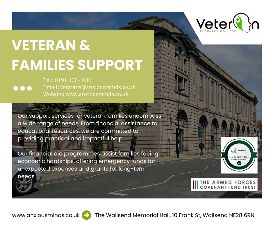 We offer a wide range of support services, including food poverty assistance, advice, outdoor therapy sessions, events, and trips. We also provide counselling and addiction support specifically for veterans and their families. #veterans #Northeast
