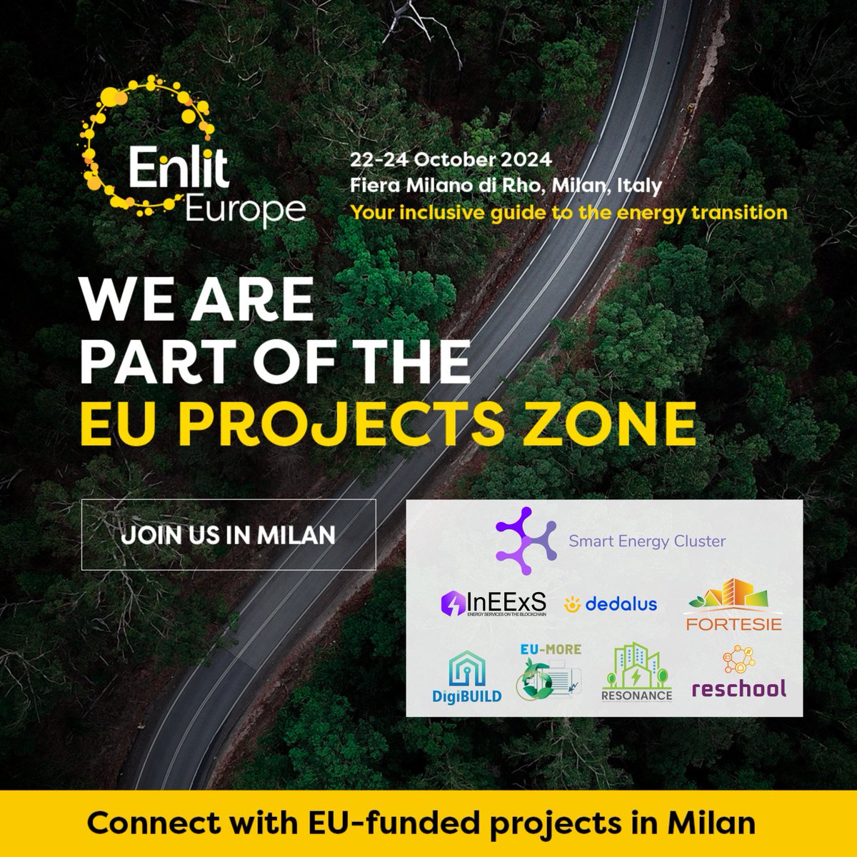 IEECP (@ieecp_org) on Twitter photo Unlocking the power of #smartenergy!⚡
Join us at the #SmartEnergyCluster stand & session during <a href="/EnLit_Europe/">Enlit Europe</a> on Oct 22-24
Discover the innovative projects #InEExS <a href="/DEDALUS_eu/">DEDALUS EU PROJECT</a>, <a href="/project_EU_MORE/">EU-MORE</a> <a href="/FORTESIE_eu/">FORTESIE EU Project</a> <a href="/RESONANCEeu/">ProjectResonance</a> <a href="/DigiBUILDeu/">DigiBUILD Project</a> & <a href="/ReSCHOOLenergy/">Reschool Project</a> 👉ieecp.org/events/unlocki… Unlocking the power of #smartenergy!⚡
Join us at the #SmartEnergyCluster stand & session during <a href="/EnLit_Europe/">Enlit Europe</a> on Oct 22-24
Discover the innovative projects #InEExS <a href="/DEDALUS_eu/">DEDALUS EU PROJECT</a>, <a href="/project_EU_MORE/">EU-MORE</a> <a href="/FORTESIE_eu/">FORTESIE EU Project</a> <a href="/RESONANCEeu/">ProjectResonance</a> <a href="/DigiBUILDeu/">DigiBUILD Project</a> & <a href="/ReSCHOOLenergy/">Reschool Project</a> 👉ieecp.org/events/unlocki…