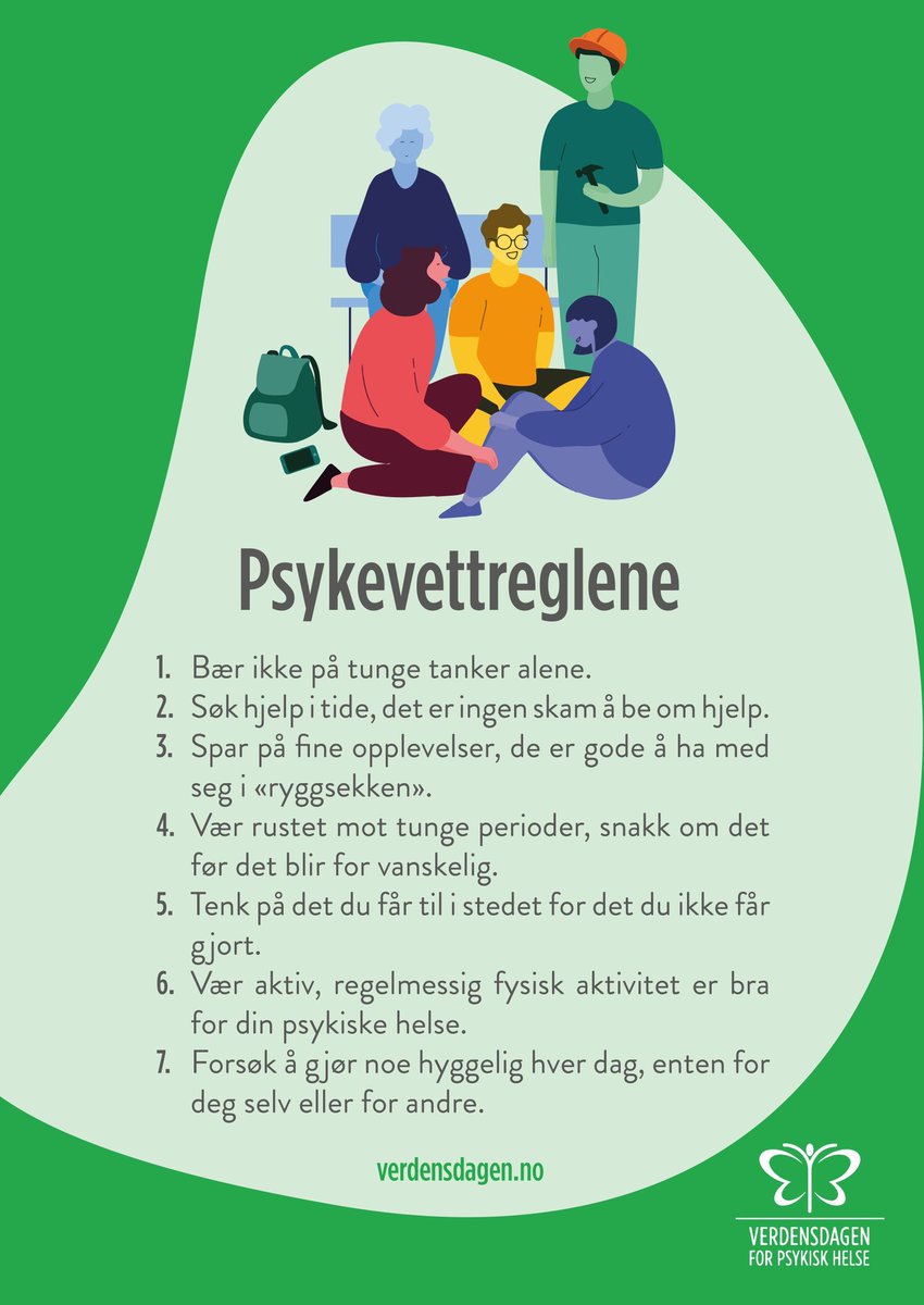 Hvis bilen lager en ulyd = verksted. 
Hvis katten ikke spiser = dyrlege.
Hvis strømmen hjemme går = elektriker.

Det er mye det er greit å la de som kan det ta seg av. 

Hvis hodet bråker, ta en tur til en psykolog. Det har jeg gjort ved flere anledninger. Og det funker, prøv.