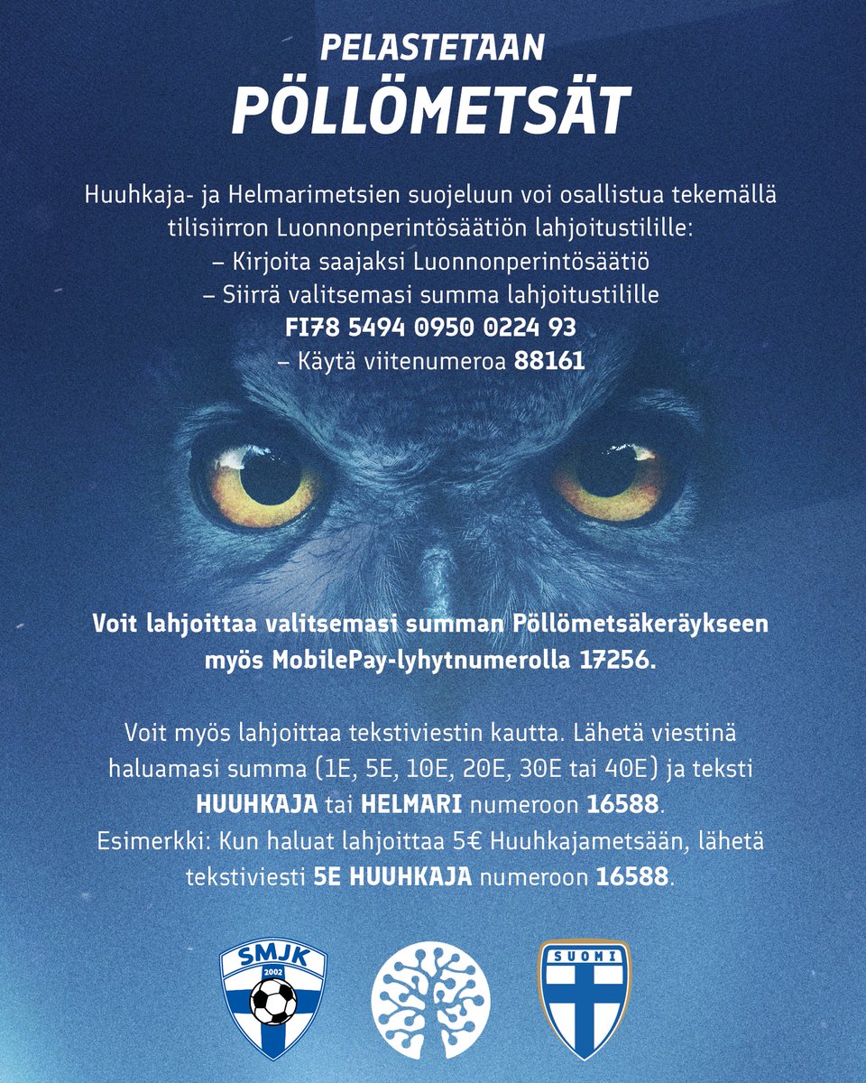 Pohjoiskaarre haastaa kaikki osallistumaan Pelastetaan pöllömetsät -kampanjaan! 🦉
➡️ Lue koko uutinen: pohjoiskaarre.fi/uutiset/pelast…
➡️ Lue lisää kampanjasta: luonnonperintosaatio.fi/pelastetaan-po…