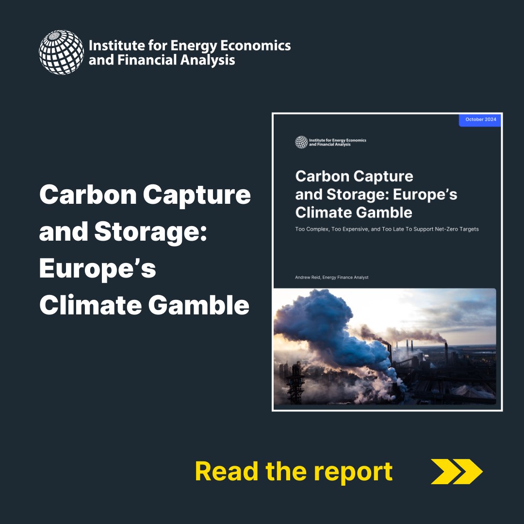 IEEFA Europe (@ieefa_europe) on Twitter photo Europe's bet on carbon capture and storage (#CCS) is too expensive, too complex, and too late to support its net-zero targets. 
 
💸 Our new report finds that the current pipeline of CCS projects could leave European taxpayers with a €140 billion bill. 
 
➡ #CCS is highly Europe's bet on carbon capture and storage (#CCS) is too expensive, too complex, and too late to support its net-zero targets. 
 
💸 Our new report finds that the current pipeline of CCS projects could leave European taxpayers with a €140 billion bill. 
 
➡ #CCS is highly