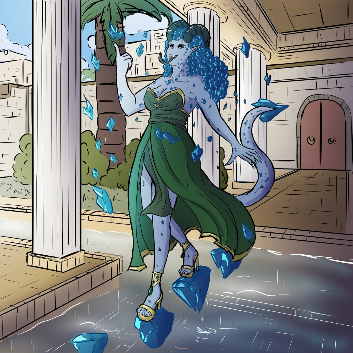 xCritalisx's tweet photo. Been a while since I posted some artworks~
I introduce thee to one of my characters out of my DnD campaign: Sho Hor Kaol!👀 https://t.co/ePwduB5Pif