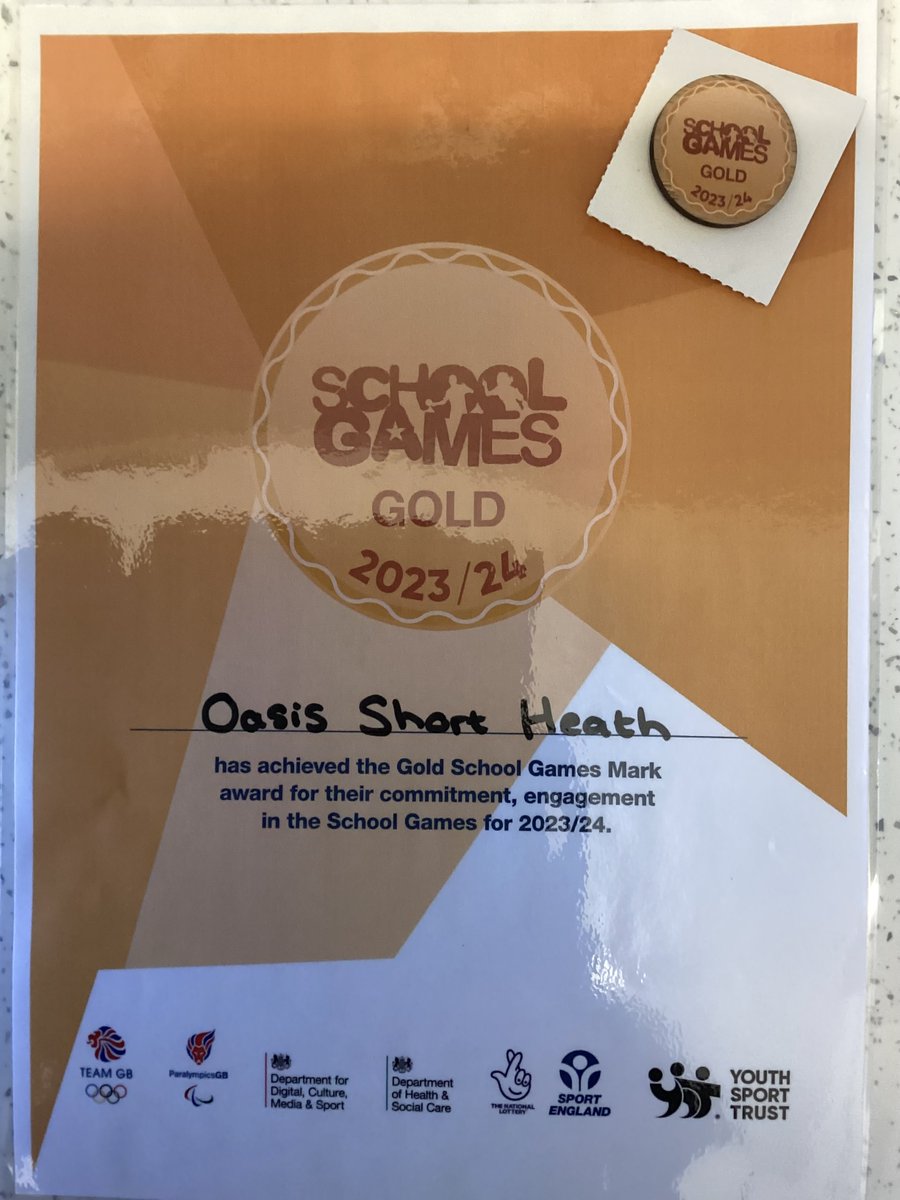OAShortHeath's tweet photo. A special occasion for OASH. After years of sporting competitions, we have achieved gold in 5 consecutive years, allowing us to apply for the Platinum award. With even more sporting events to come, there is no reason why we can’t. Watch this space! #teamOASH #schoolgames https://t.co/5wWt2TgZNL