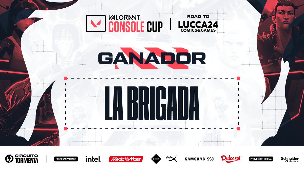 TormentaVALes's tweet photo. ¡Anoche conocimos al ganador de VALORANT Console Cup road to Lucca24!

#LaBrigada se llevó la victoria 2-1 en la Gran Final de la competición de @VALORANTes en consolas💥

¡Viajarán a @LuccaCandG! Enhorabuena🥳 https://t.co/gkCvGPkDXu