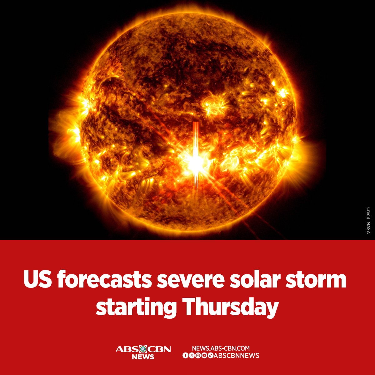 A powerful solar storm is set to collide with Earth, potentially painting the night sky with vibrant auroras and causing technological disruptions.

READ: news.abs-cbn.com/world/2024/10/…
