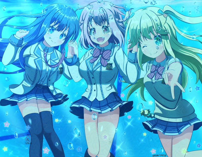 #ongeki_art  水中でも輝く三つの星たち 