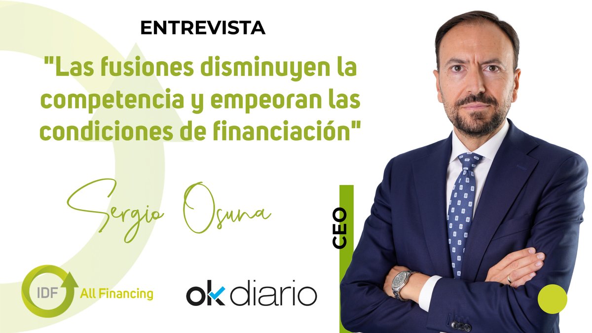 🖊 El medio okdiario.com ha  realizado una entrevista a nuestro CEO en el que aborda el problema de  la concentración bancaria entre otros temas que afectan directamente a  la #financiación de las empresas.

Lee la entrevista en: lnkd.in/dK9sdTdF