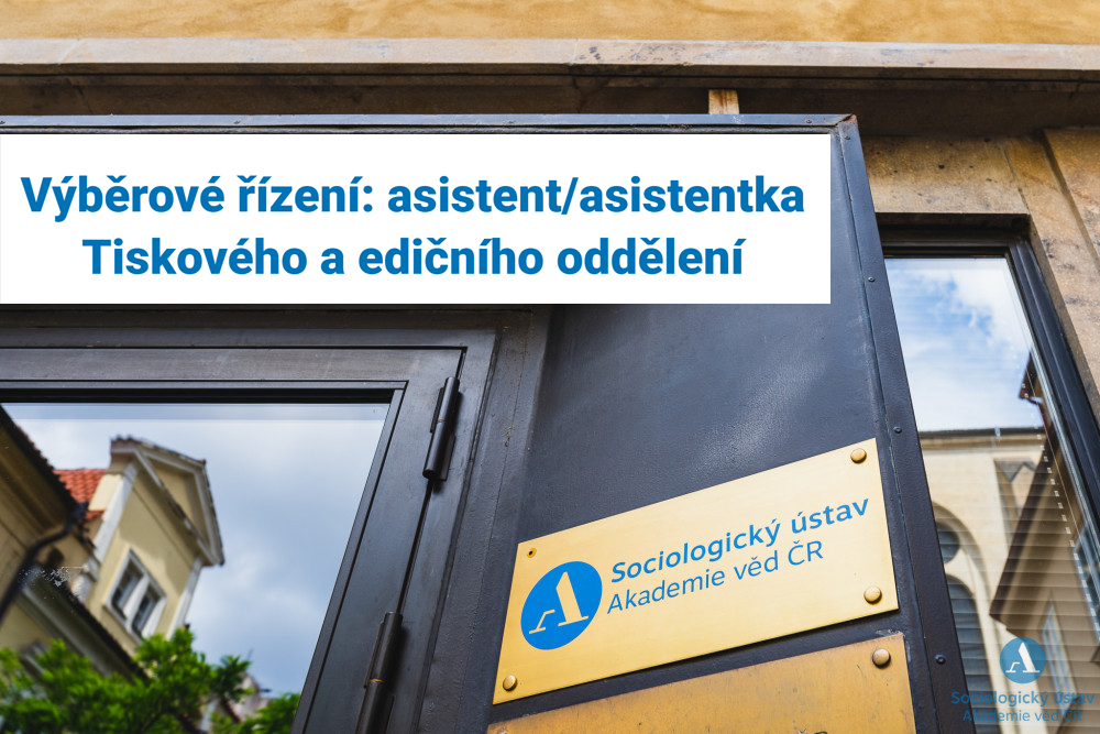 📷  Vypisujeme výběrové řízení na pozici asistent/asistentka Tiskového a edičního oddělení.  

Vedle zajištění provozní a administrativní činnosti v oddělení je důležitou součástí pozice také účast na tvorbě mediální prezentace našeho ústavu.

soc.cas.cz/cz/aktuality/v…