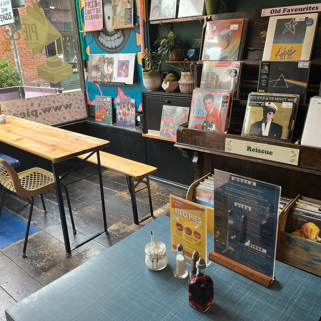 Perfect time for some soul food?!! 🥧

Followed by a good dig and browse 🤟

Pies galore and the best sides to accompany along with a huge range of refreshing drinks.

Eat in, take out! 

⁠#independent #indies #vinylrecords #plantbased #meatlovers #vegetarian #musiclovers