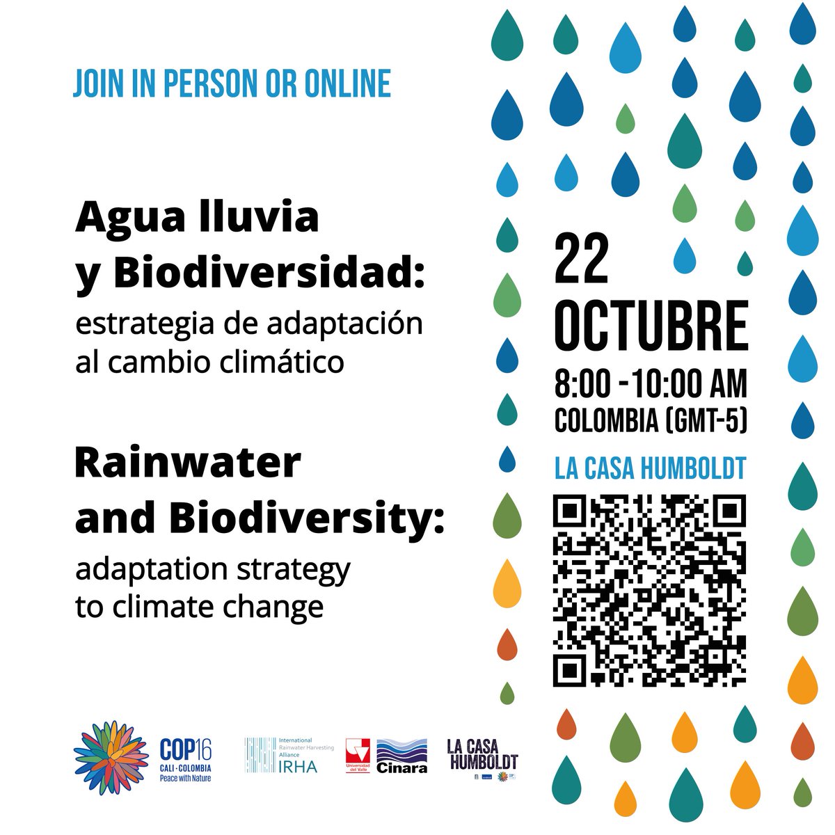 To what extent is rain included in climate change policy discussions?
Scan the QR code on the right to join the webinar on 22nd October.