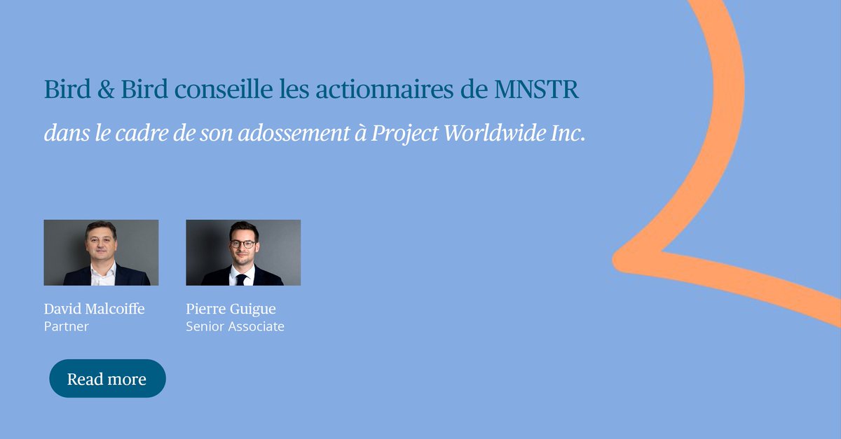 DEAL | Bird &amp; Bird conseille les actionnaires de <a href="/MNSTR_agence/">mnstr</a>  dans le cadre de son adossement à Project Worldwide Inc.
2bird.ly/3XTcJHH