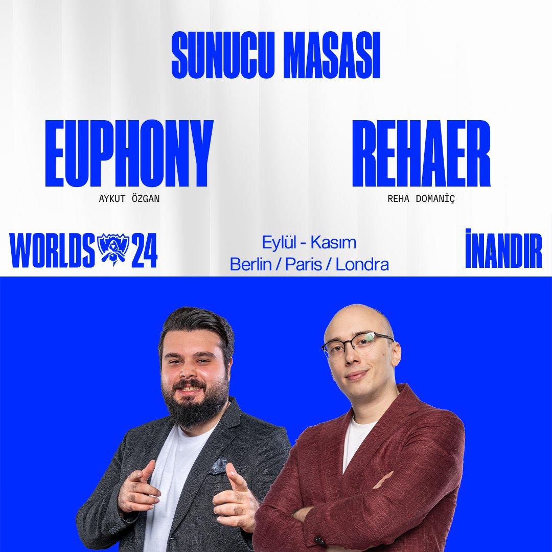 LoLespor (@lolespor) on Twitter photo Günün sunucuları sizlerle! 🔥
<a href="/Tankuthoca/">Tankut</a>, <a href="/trixucator/">Furkan</a>, <a href="/euphonylol/">Aykut ÖZGAN</a> ve <a href="/RehaEr/">Reha Erman Domaniç</a> ile birlikte karşılaşmaları kaçırmamak için 👇
▶️ twitch.tv/riotgamesturki…
▶️ youtube.com/@Lolespor
#Worlds2024 Günün sunucuları sizlerle! 🔥
<a href="/Tankuthoca/">Tankut</a>, <a href="/trixucator/">Furkan</a>, <a href="/euphonylol/">Aykut ÖZGAN</a> ve <a href="/RehaEr/">Reha Erman Domaniç</a> ile birlikte karşılaşmaları kaçırmamak için 👇
▶️ twitch.tv/riotgamesturki…
▶️ youtube.com/@Lolespor
#Worlds2024