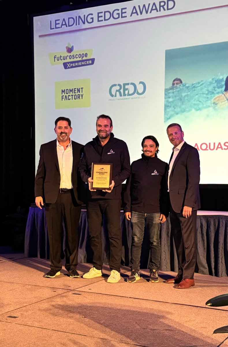 Hier à Las Vegas, l’Aquascope a reçu le prix de l’innovation et de la créativité décerné par la "World Waterpark Association" <a href="/WWA/">World Waterpark Assn</a>. Une reconnaissance mondiale et une première pour un parc aquatique français ! <a href="/MomentFactory/">Moment Factory</a> <a href="/PolinWaterparks/">Polin Waterparks</a> <a href="/WhiteWaterWest/">WhiteWater</a>