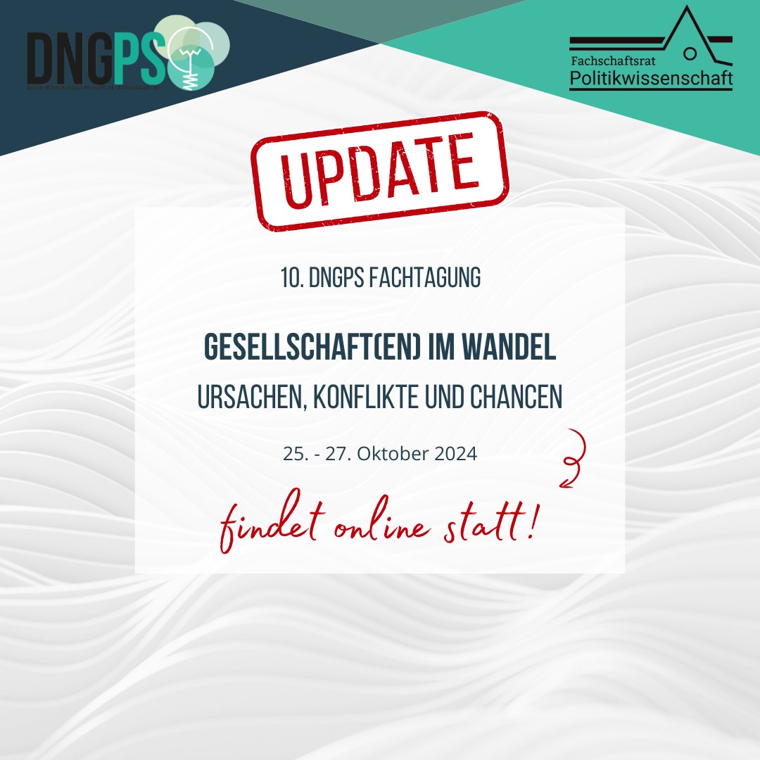 DNGPS e.V. | @dngps@mastodon.social (@dngps) on Twitter photo 📢Ankündigung: Unsere diesjährige DNGPS-Fachtagung findet online statt! 📢
Auf Grund organisatorischer Schwierigkeiten können wir die Tagung leider nicht wie geplant in Leipzig ausrichten.
Alle Informationen sowie Updates erhaltet ihr unter dngps.de/fachtagung2024/ 📢Ankündigung: Unsere diesjährige DNGPS-Fachtagung findet online statt! 📢
Auf Grund organisatorischer Schwierigkeiten können wir die Tagung leider nicht wie geplant in Leipzig ausrichten.
Alle Informationen sowie Updates erhaltet ihr unter dngps.de/fachtagung2024/