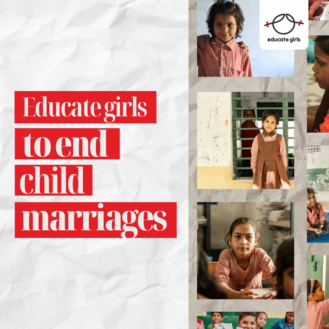 Let's create a world without child marriage where we #EducateGirls and give them the power to dream big and achieve more!

#DayoftheGirl #Internationaldayofthegirlchild