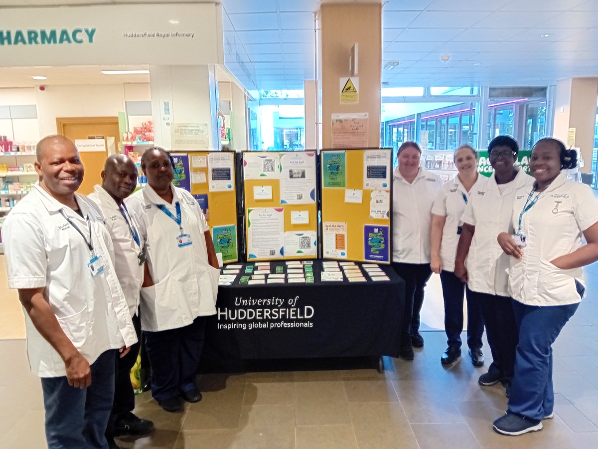 World Mental Health Day at CHFT. It has been great to welcome MH students from <a href="/HuddersfieldUni/">University of Huddersfield</a> <a href="/Hud_HHS/">School of Human and Health Sciences</a> They are visiting wards, A&amp;E, and outpatients to tell patients, visitors, and colleagues about the goal-setting support offered at Get Set Goal - University of Huddersfield