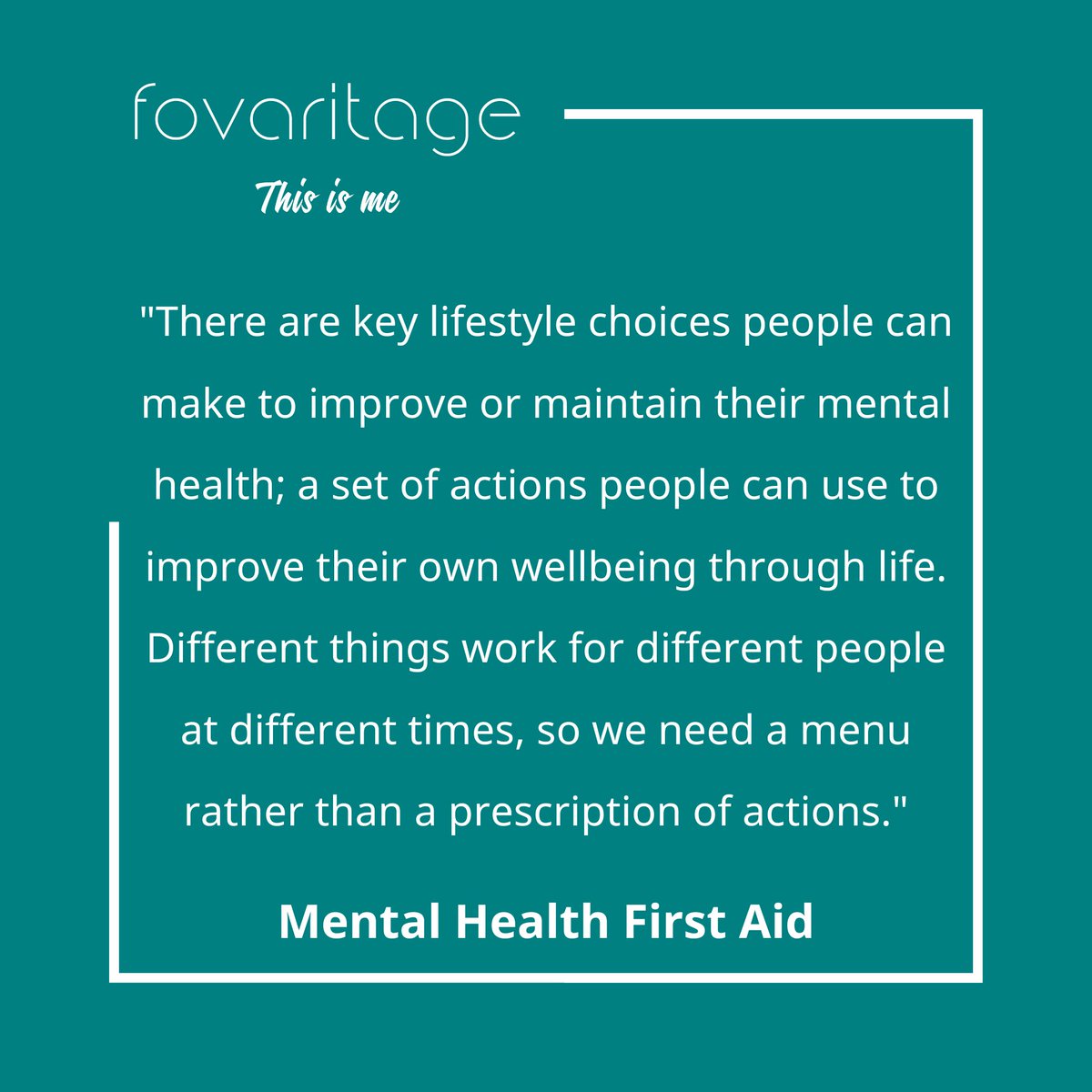 fovaritage's tweet photo. On #WorldMentalHealthDay gift yourself a holistic wellbeing self-check. Look at your daily rituals, diet, exercise, sleep, relationships, community, service, career, growth, ME time for body, mind &amp; soul. It’s not a recipe. It’s a menu. Just move the needle a little every day! 🤍 https://t.co/nQMDuhnXDy