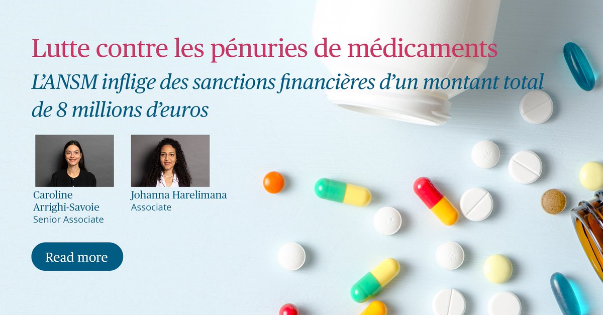 🚨 Lutte contre les pénuries de médicaments : Lutte contre les pénuries de médicaments : l’ <a href="/ansm/">ANSM</a>  inflige des sanctions financières d’un montant total de 8 millions d’euros !
Caroline Arrighi-Savoie et Johanna HARELIMANA partagent leur analyse ici
👉2bird.ly/4dFqjV8