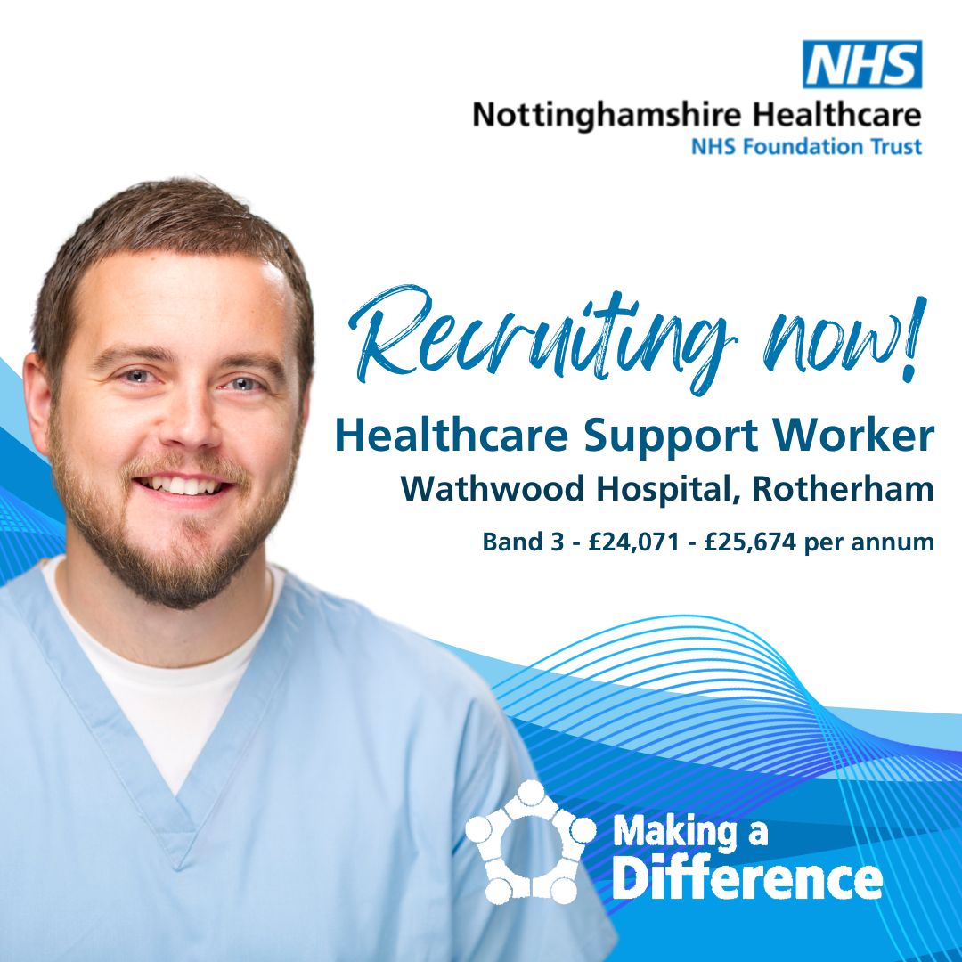 We’re looking for dedicated Healthcare Support Workers to provide high-quality care at Wathwood Hospital, Rotherham.

🔵 Band 3 £24,071 - £25,674
🔵 Full time 37.5 hrs per week

Apply now 👉 orlo.uk/1hWnH