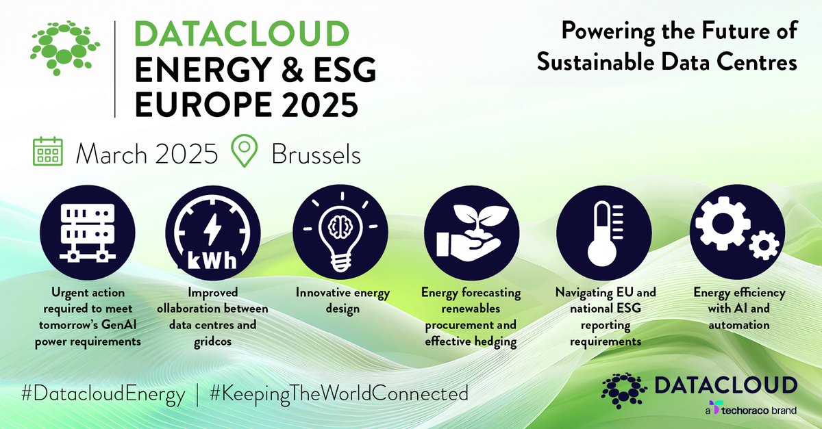 ✨ We're thrilled to share the agenda themes for our upcoming event! Join us at #DatacloudEnergy for an opportunity to connect, learn, and engage with industry leaders and fellow enthusiasts. 

Register your interest today: datacloudenergy.com
 
#DatacloudEnergy