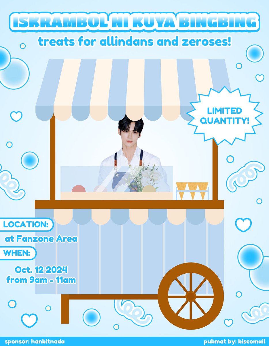 𝕀𝕤𝕜𝕣𝕒𝕞𝕓𝕠𝕝 𝕟𝕚 𝕂𝕦𝕪𝕒 𝔹𝕚𝕟𝕘𝔹𝕚𝕟𝕘

Toktoktok! Pabili po ng Iskrambol ni Kuya BingBing 🤤

Ingredients ng Iskrambol ni Kuya BingBing:

1 cup shaved ice
1 Tbsp white sugar
1/2 cup skim milk powder
And 1 pinch of BingBing’s red cheeks

Visit our Fanzone for Timeless