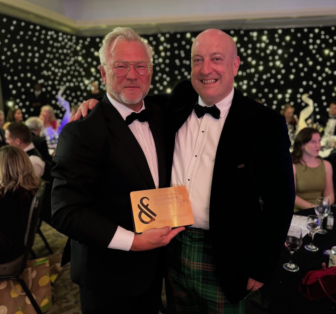 Congratulations to Highland Game for seeing off some stiff competition to win the award for Meat Product of the Year for Wild Scottish Venison Loin at the @scotfooddrink   Excellence Awards 2024 in Glasgow, 9 October. Superb recognition for a superb product - and for venison!