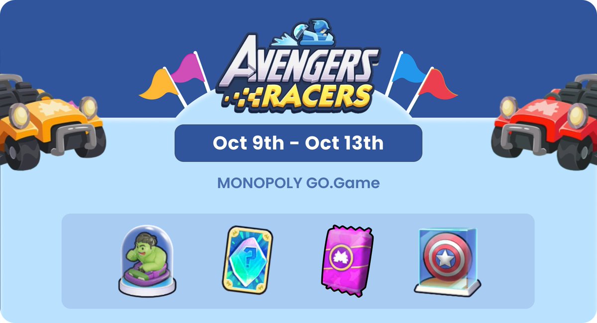 StickerHub_App's tweet image. 🏎️Get ready for Avengers Racer!!!  
🙌Find reliable partners on StickerHub stickerhub.io.   
📷Get more information➡️monopolygo.game/monopoly-go-ty…
#MonopolyGo #MonopolyGoTrade
使用DeepL翻译