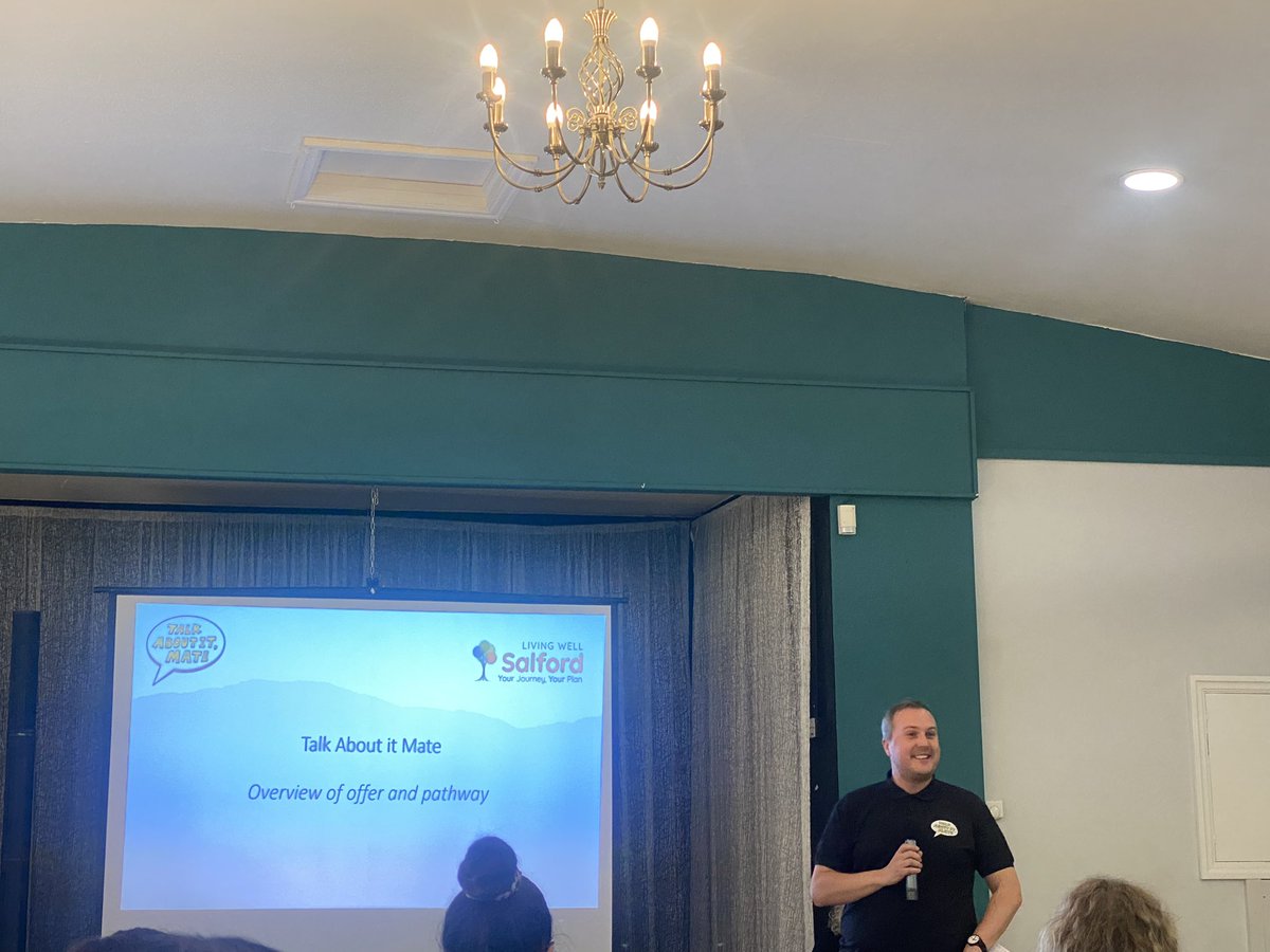 Wellbeing Matters Salford (@matterssalford) on Twitter photo Mike at <a href="/talkaboutitmate/">Talk About It Mate</a> sharing how connection is key working with people, recognising we are human & real!
To hear 90% of referrals across our 3 Salford groups are from Wellbeing Matters is just brilliant! Thank you Mike & his team this #WMHD2024 you are all truly inspiring Mike at <a href="/talkaboutitmate/">Talk About It Mate</a> sharing how connection is key working with people, recognising we are human & real!
To hear 90% of referrals across our 3 Salford groups are from Wellbeing Matters is just brilliant! Thank you Mike & his team this #WMHD2024 you are all truly inspiring