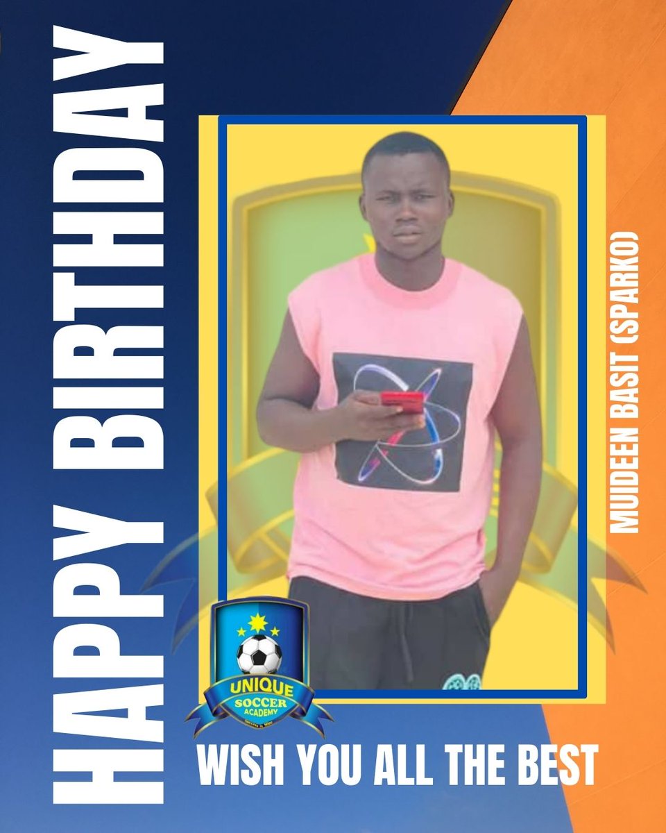 UniqueSoccer_23's tweet photo. Happy Birthday MUIDEEN BASIT (SPARKO) TM

#Successismine #USA #WeAreUnique | #uniquesocceracademy #SuccessIsMine https://t.co/DMHLLGTVh1
