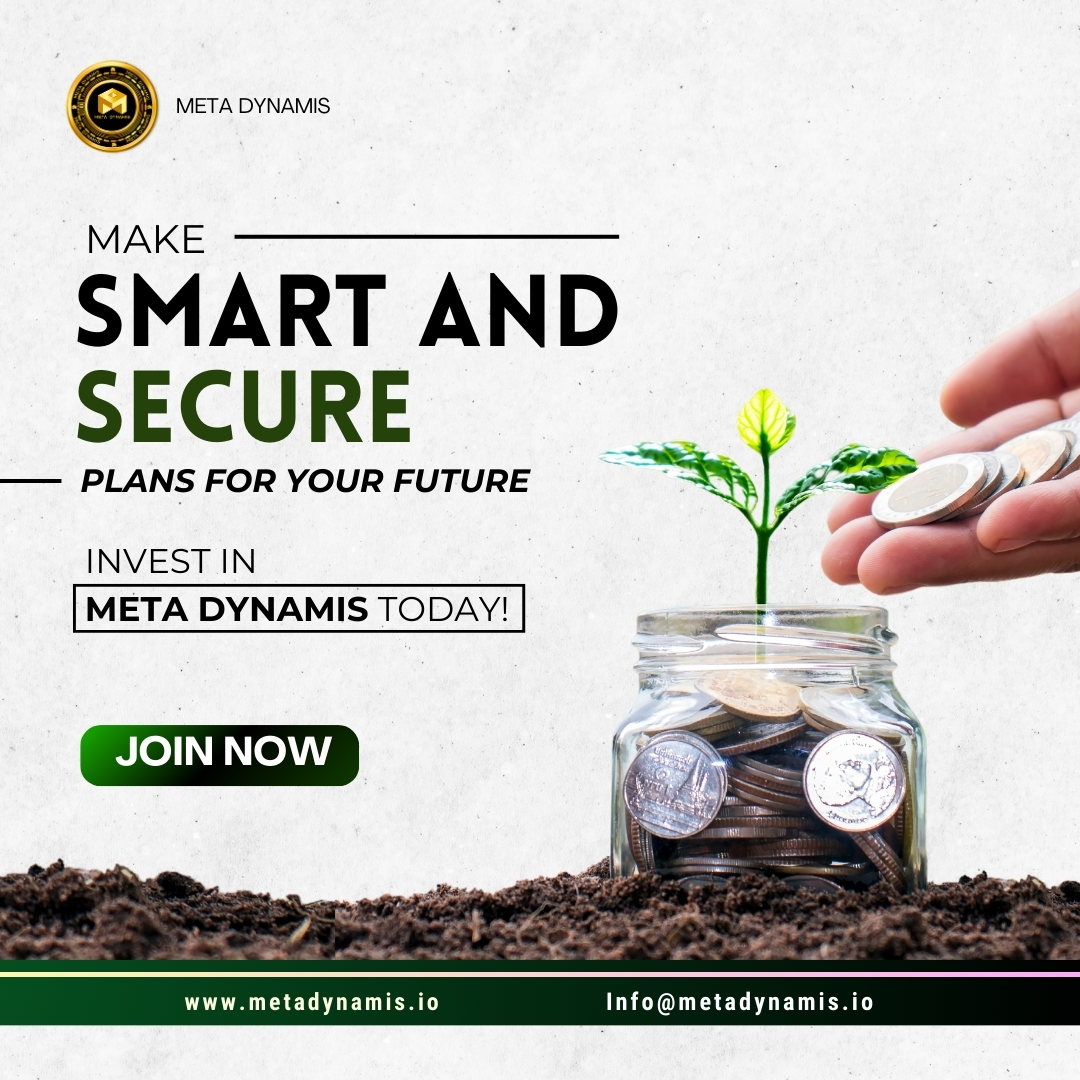 metadynamis's tweet image. Secure your future with smart investments in Meta Dynamis!  Take control of your financial journey and enjoy peace of mind with secure, innovative investment solutions. Start building a brighter tomorrow today! 
Join Now: metadynamis.io