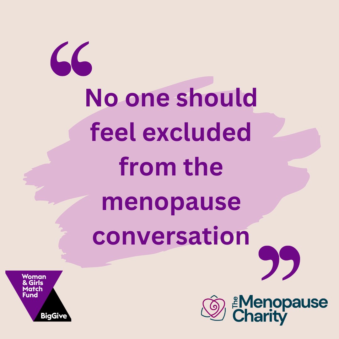 We are LIVE, and this week every donation is MATCHED by <a href="/BigGive/">Big Give</a> 
 
Menopause isn’t a ‘one-size-fits-all’ experience, and neither is the support needed. Women and individuals going through menopause deserve information and support that is practical, sensitive, and relevant.