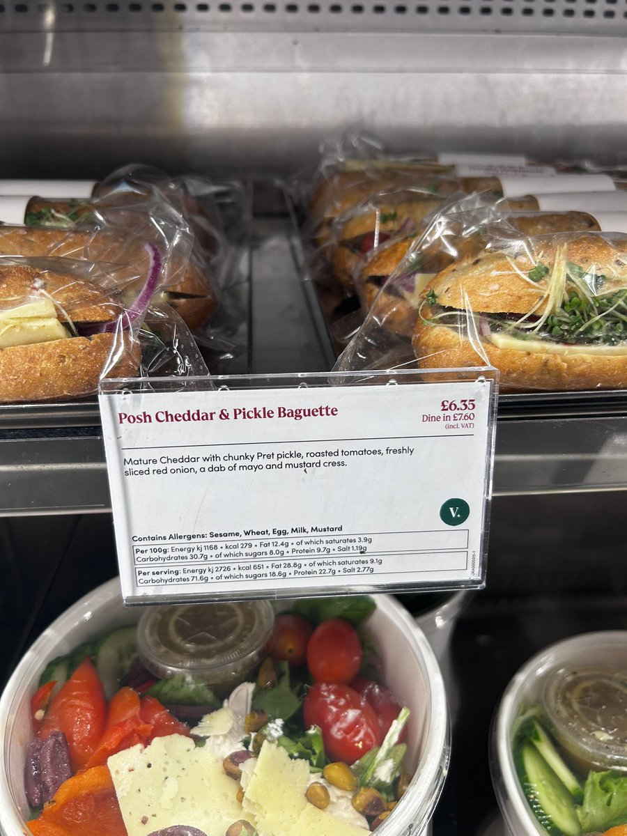 Lookerm's tweet photo. @Pret shameful price hiking at Gatwick arrivals branch. I know it is posh but how much more posh can it be charging £2 more than other branches https://t.co/uUtNj0Nzyw