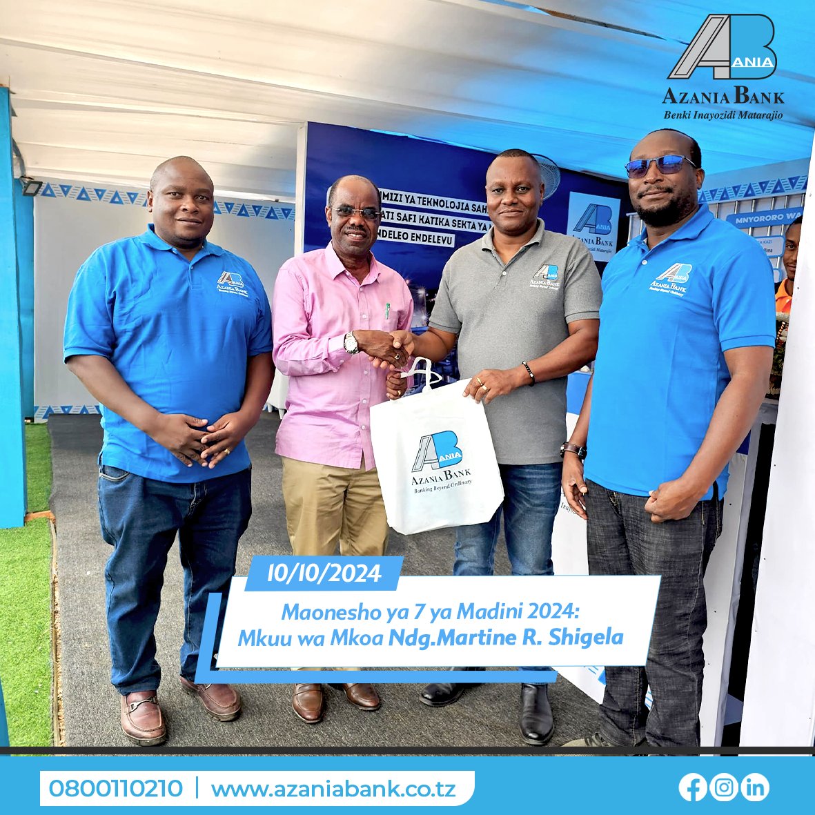 azaniaBank_ltd's tweet photo. Mkuu wa Mkoa wa Geita Ndg, Martine Shigela alipotembelea banda letu ndani ya Maonesho ya 7 ya Teknolojia ya Madini.
#madini #azaniabank https://t.co/ir0Uo6EQnr