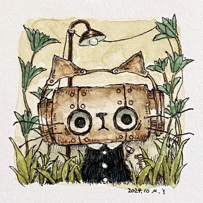 草むらのミニ原画 
