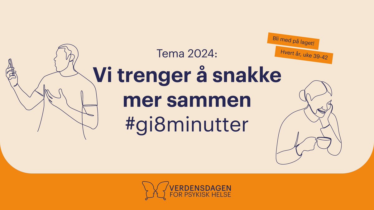 ForbundetStyrke's tweet photo. Er det noen du bør ringe til?📞

I dag er Verdensdagen for psykisk helse, og årets tema er at vi trenger å snakke mer sammen. Kan du #gi8minutter til å rekke ut og snakke med noen? Det er enklere enn du tror,og betyr mer enn du aner🫂

Ta vare på hverandre, snakk med hverandre ❤️ https://t.co/MNCd7fzWPq