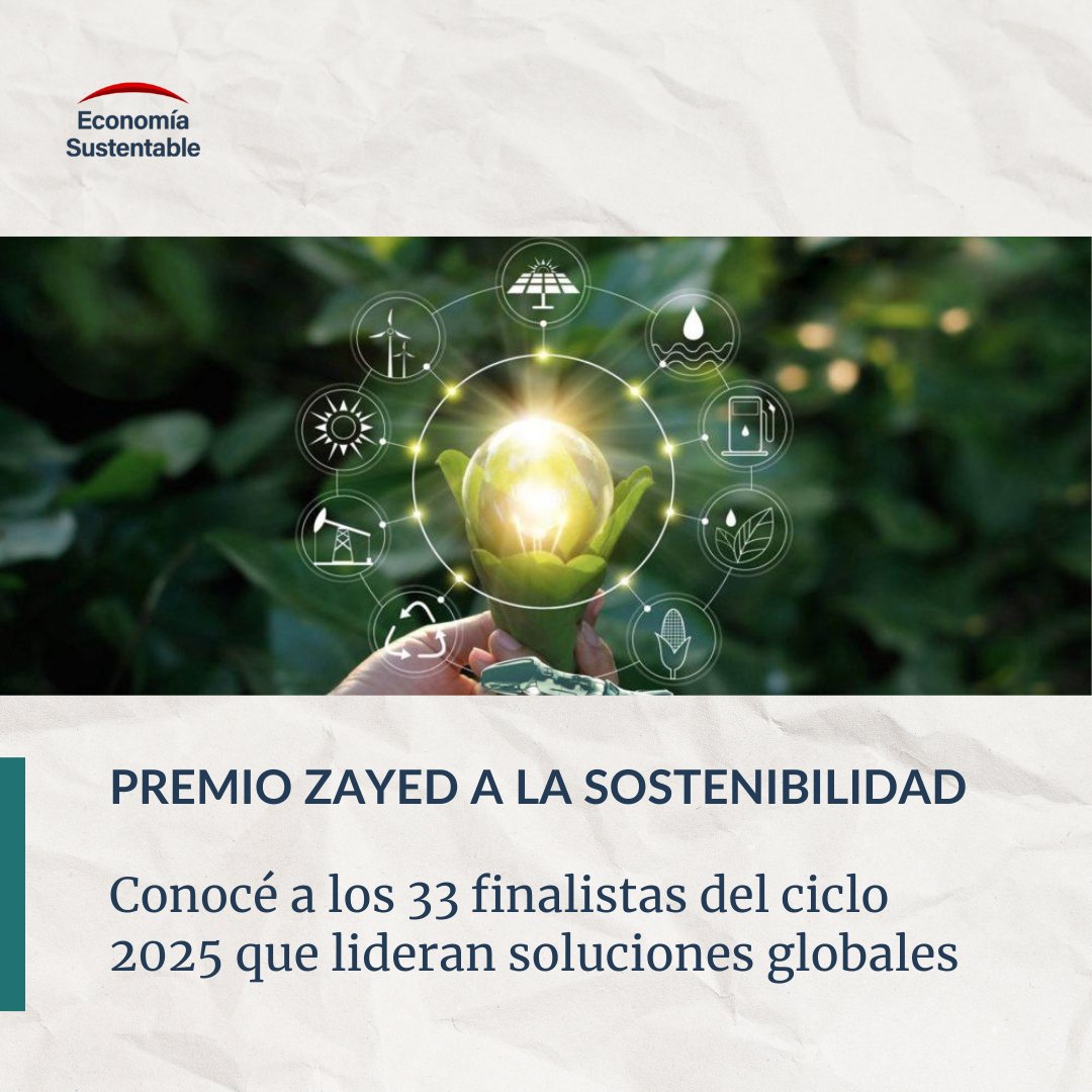 #Premio Zayed a la #Sostenibilidad: conocé a los 33 finalistas del ciclo 2025 que lideran soluciones globales 👏

Fueron seleccionados entre 5,980 propuestas de 156 países. ¿Hay algún #emprendimiento argentino? 🤔👇

economiasustentable.com/noticias/premi…