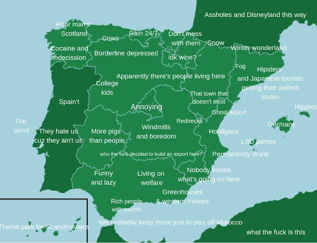 ninodelrebelde7's tweet photo. @TerribleMaps Stereotype map of Spain https://t.co/BFm4IDDpqN