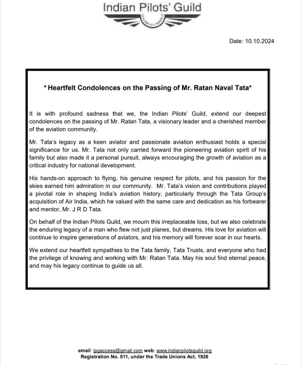 Indian Pilots’ Guild tweet media