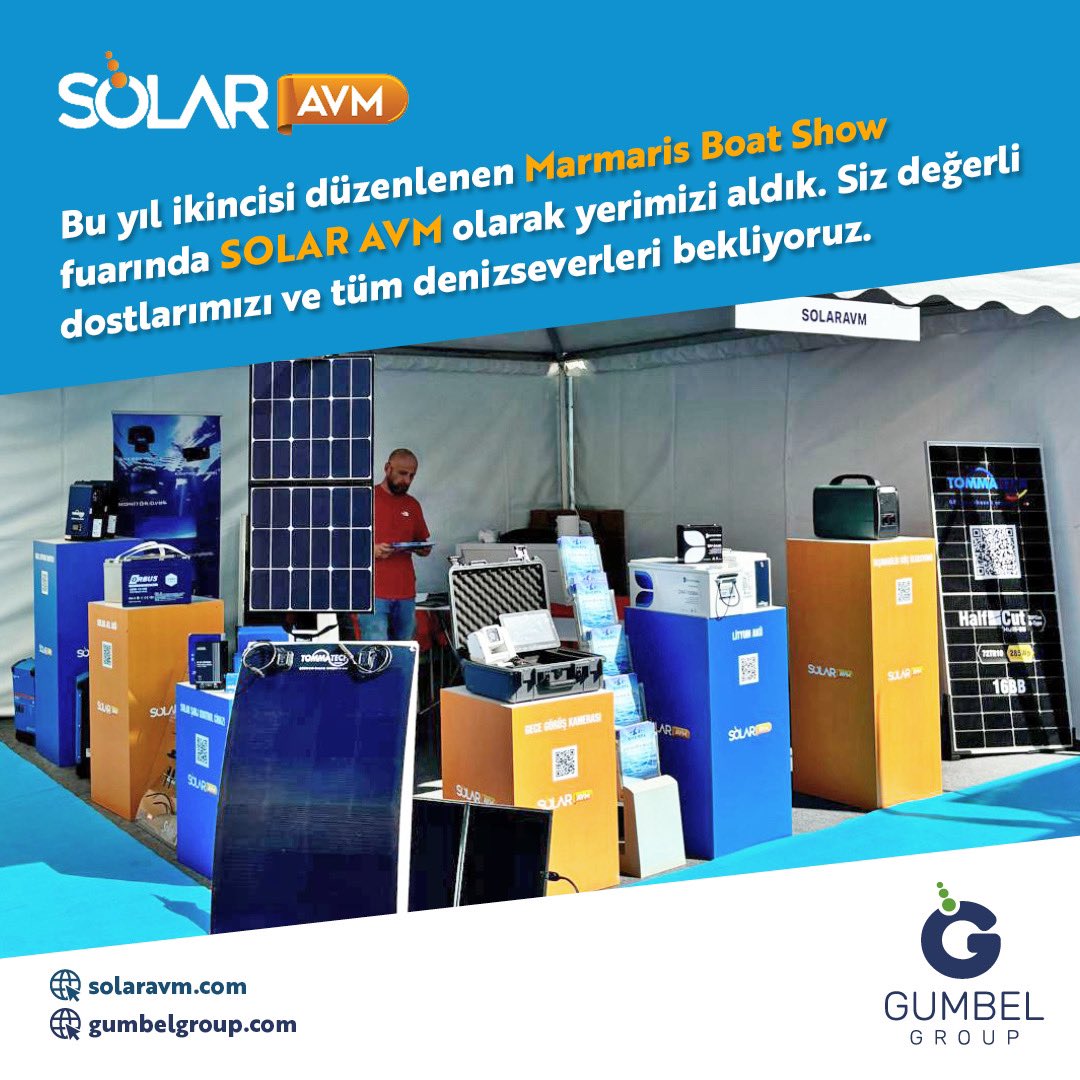 Bu yıl ikincisi düzenlenen Marmaris Boat Show fuarında grup şirketlerimizden Solar AVM ile yerimizi aldık. Siz değerli dostlarımızı ve tüm deniz severleri bekliyoruz.
