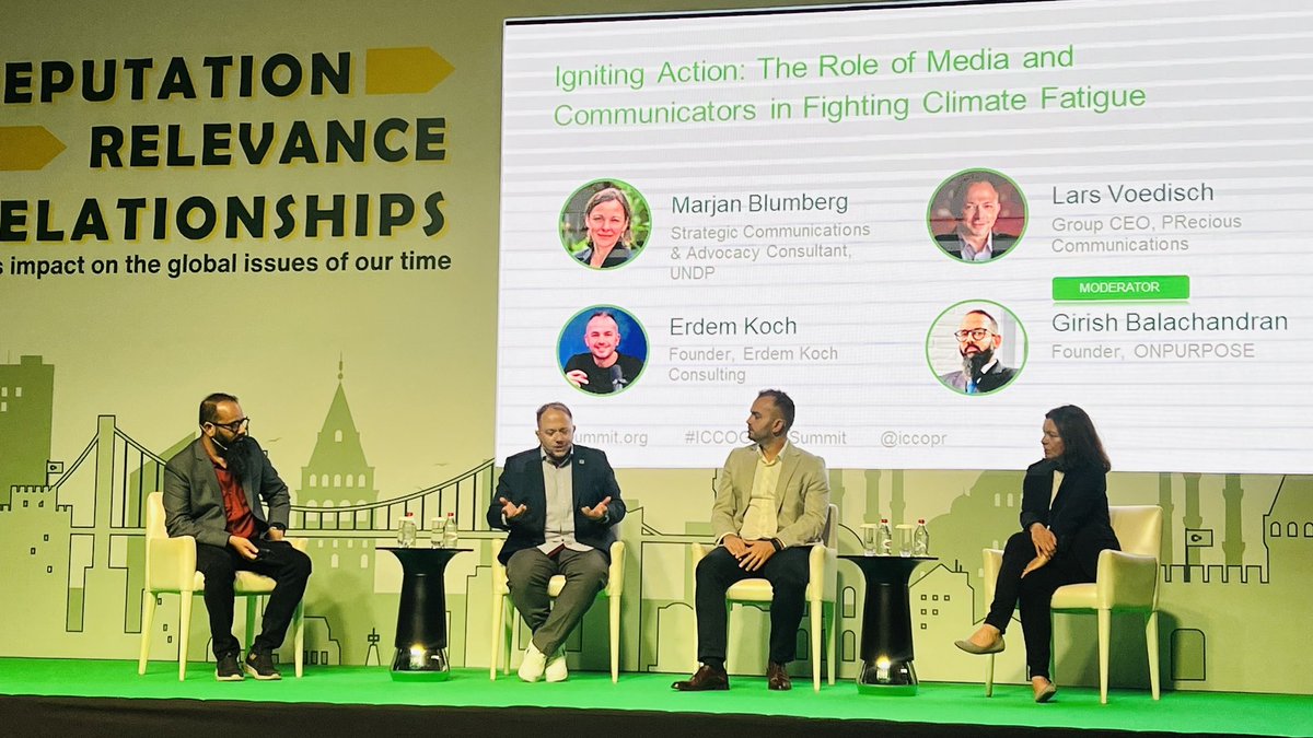 Language can be a significant barrier. With 32 official languages recognised worldwide, to reach half of the world, we need to launch a campaign in as many of these languages as possible. 

Panel discussing the role of communication in fighting climate change
#ICCOGlobalSummit
