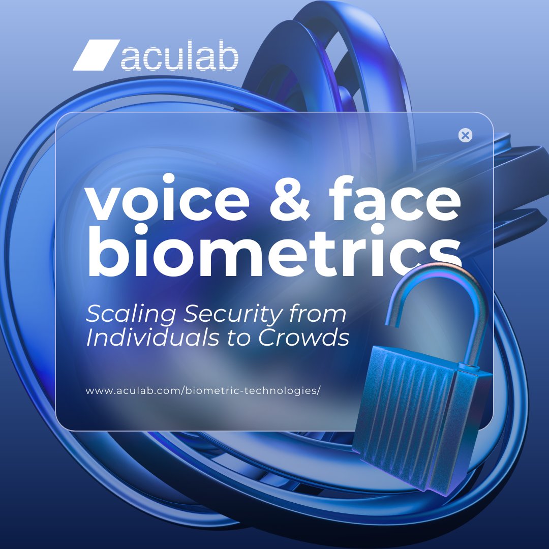 Discover how Aculab's voice and face biometrics can transform your security infrastructure at any scale, from a single user to thousands in a crowd. Visit aculab.com/biometric-tech… to learn more and take the first step towards a more secure future.

#Cybersecurity  #Biometrics  #AI