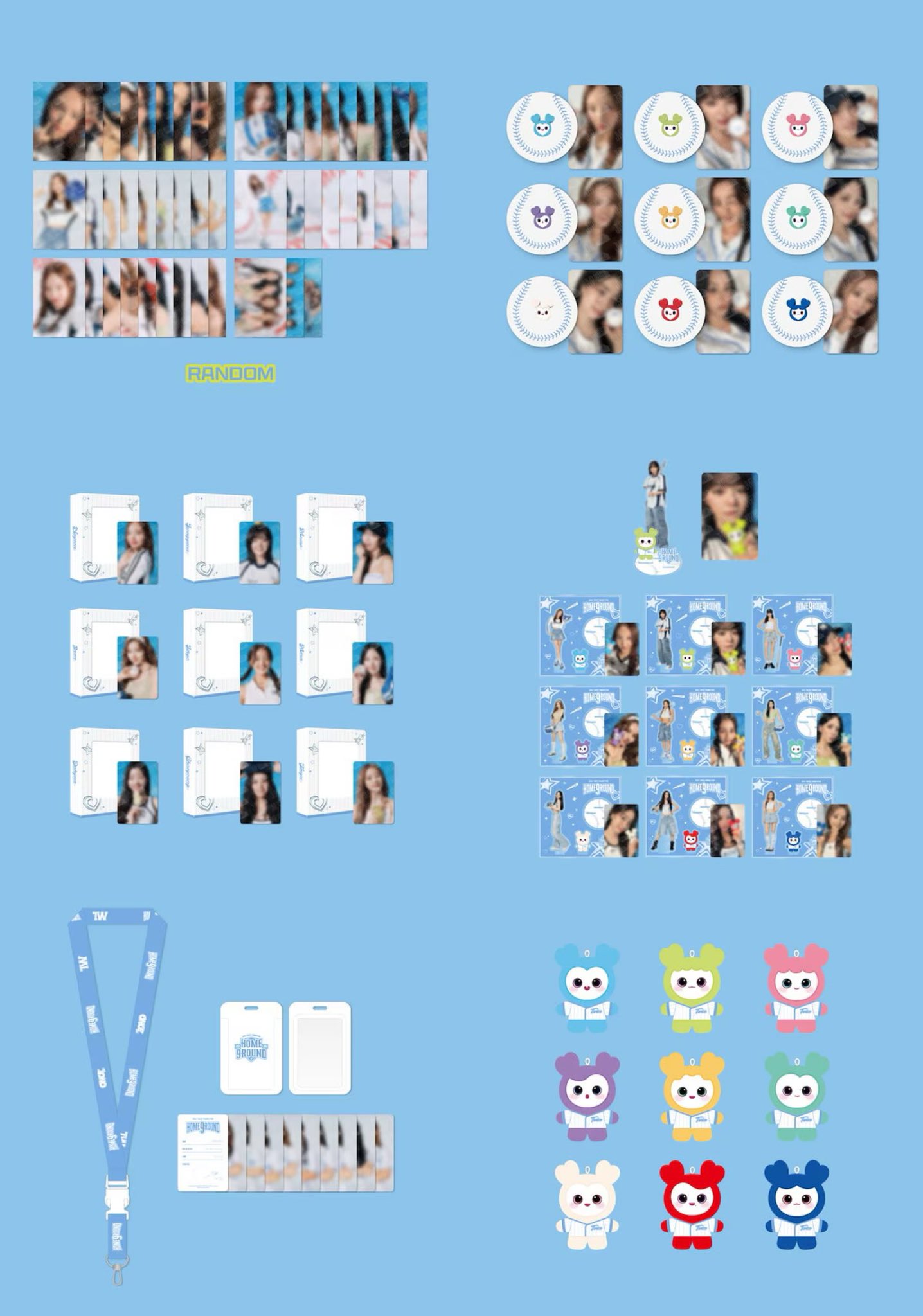 TWICEグッズ　9ROUND トレカ ボール全種類 TWICE 9ROUND トレカ ボール全種類 TWICE CAN BADGE POUCH SET - HOME