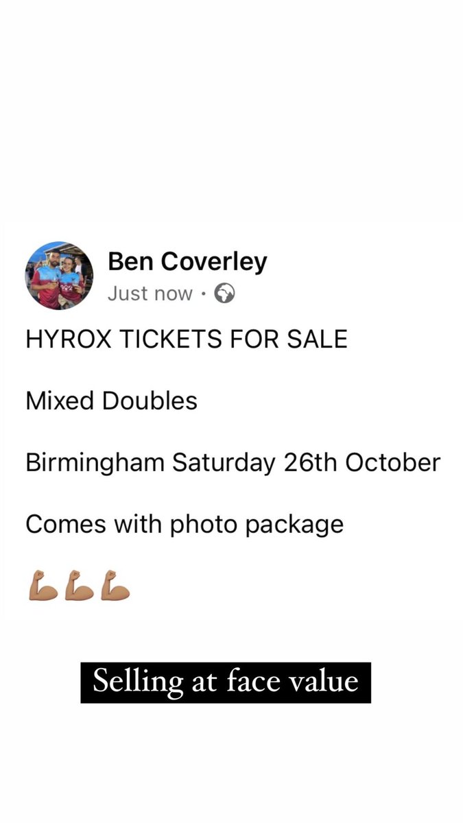 SELLING HYROX TICKETS