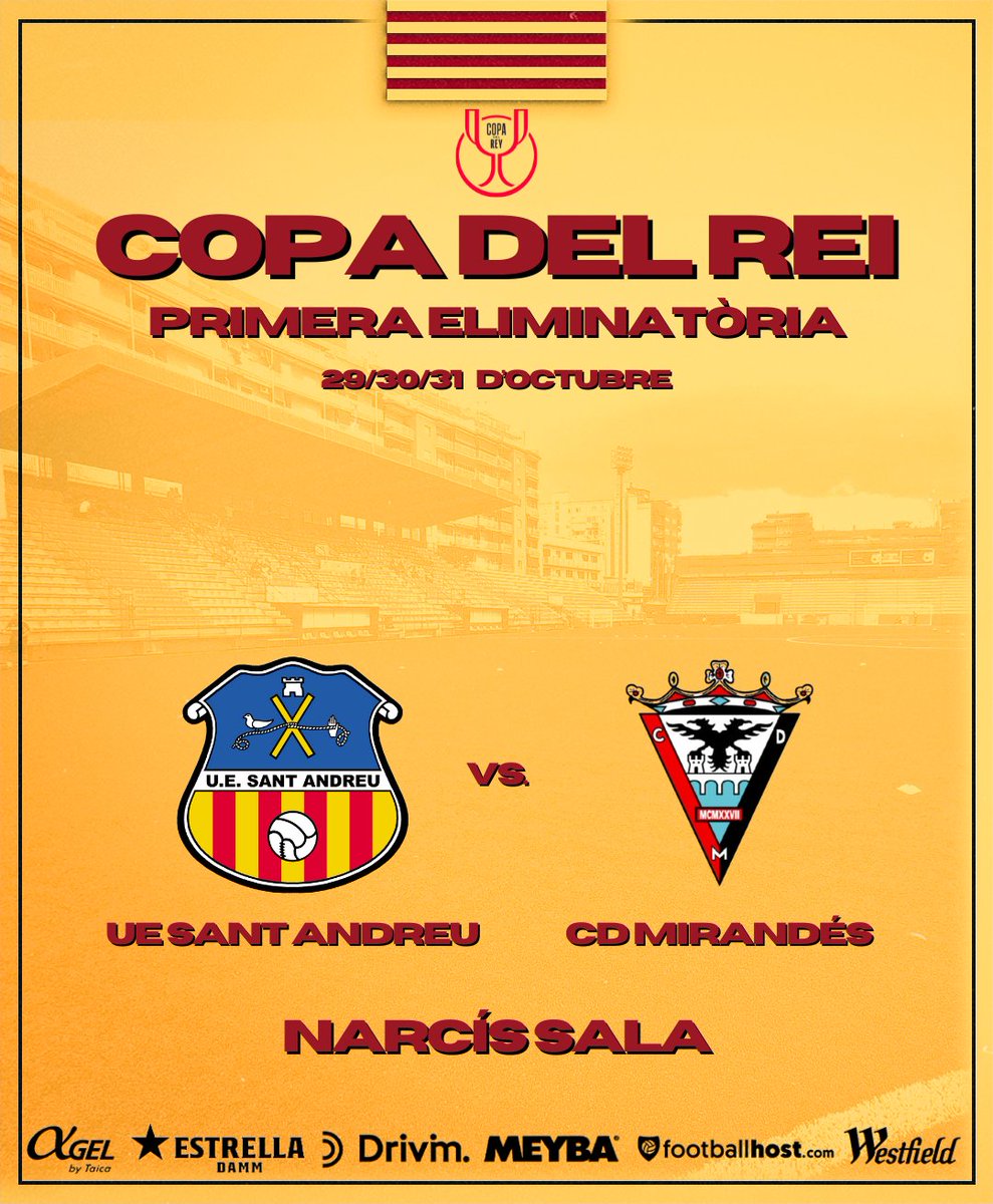 🏆 El nostre rival a la Copa del Rei 🔥

👋 <a href="/CDMirandes/">Club Deportivo Mirandés</a> 

🗓️ 29/30/31 d'octubre
🏟️ Narcís Sala