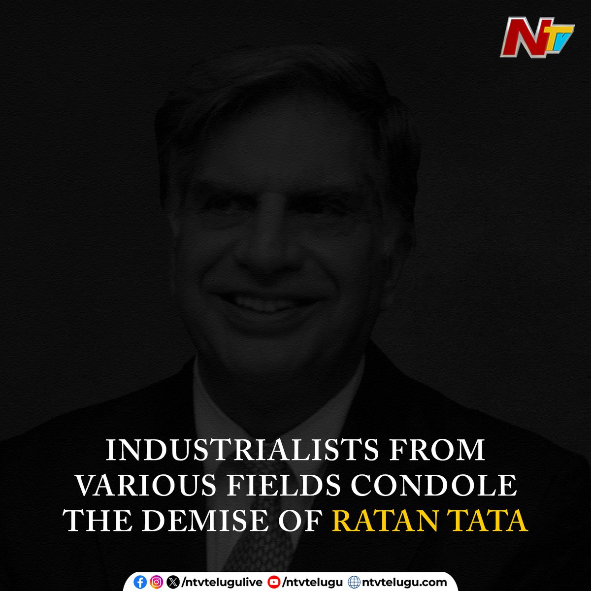 NtvTeluguLive's tweet photo. Industrialists from various fields condole the demise of Ratan Tata.
#India #Industrialists #Business #RatanTataSir #RatanTata #RIPTata #RIPLegend #NTVTelugu https://t.co/8uGZXs0rqM